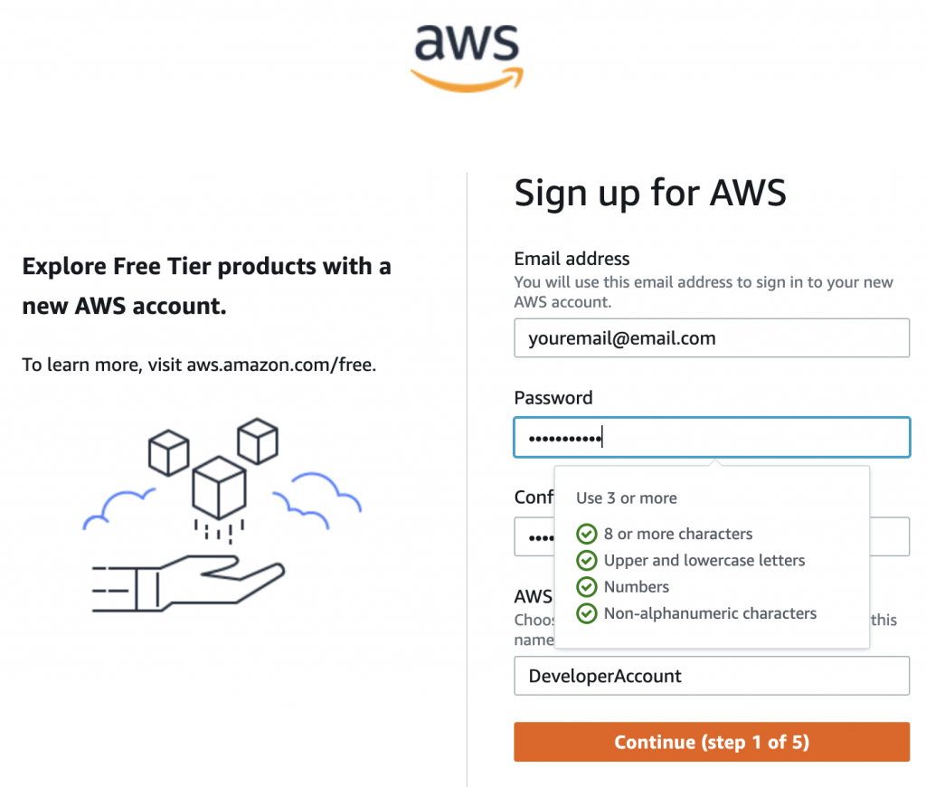 Sign Up for Free AWS Developer account by Cloudomation