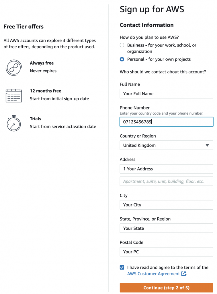 Provide contact information for AWS by Cloudomation