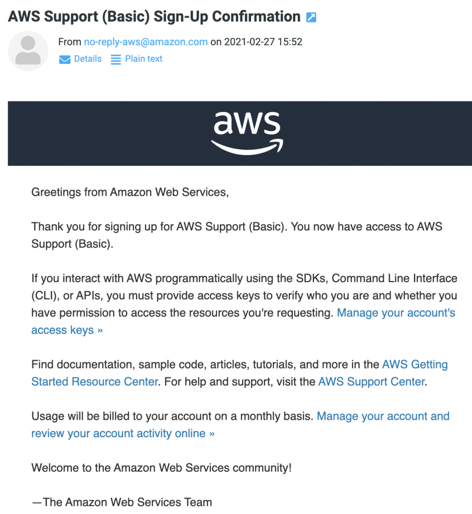 Free AWS Developer account confirmed by Cloudomation