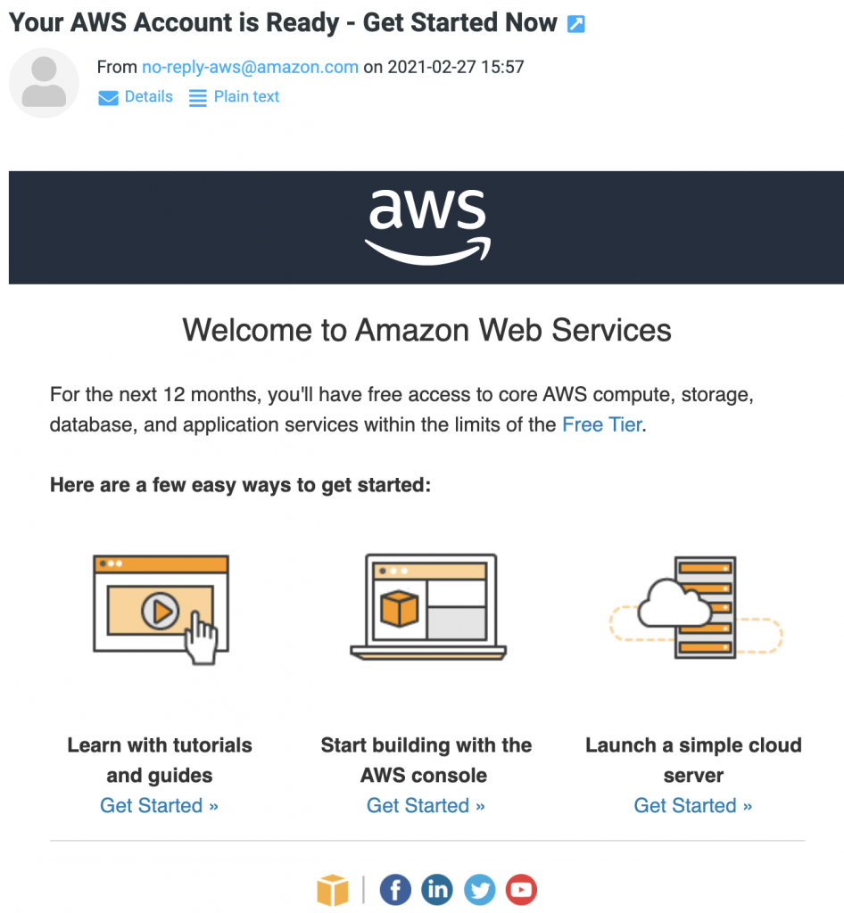 Free AWS Developer account welcome by Cloudomation