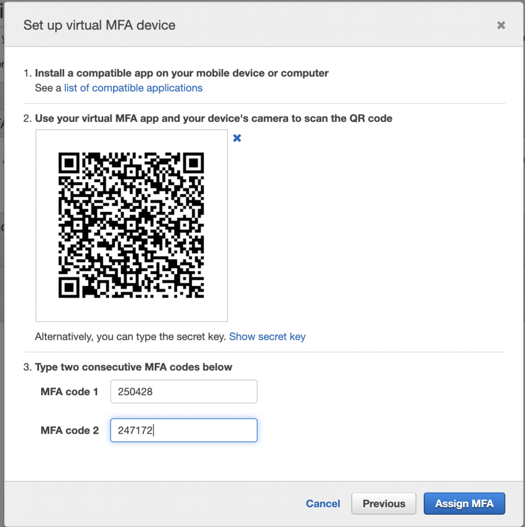 AWS IAM Successful MFA Screen by Cloudomation