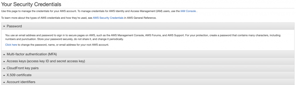 AWS IAM Your Security Credential Password Screen by Cloudomation